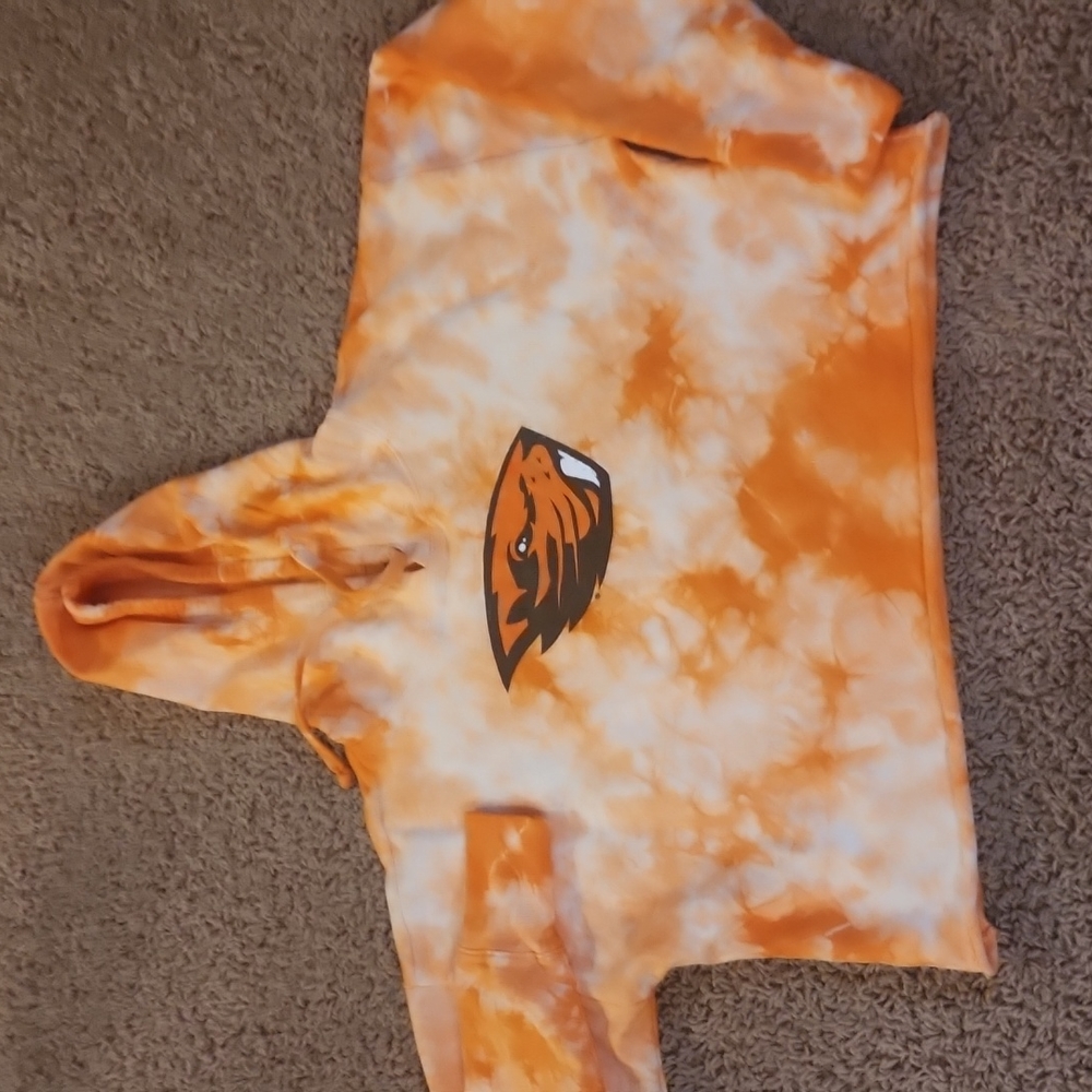 Oregon State Beavers Tie dye cropped hooded sweatshirt Zoozatz XS womens